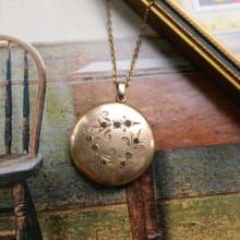 【美國西洋古董飾品】S.K. Merrill  1910年代 老式 locket  項鍊