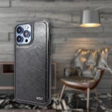 iPhone 13全系列浮雕感軍規防摔皮革磁吸手機殼-微星