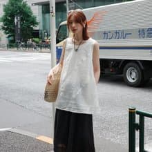 解構無袖小衫|襯衫|兩色|夏款|Sora-1858