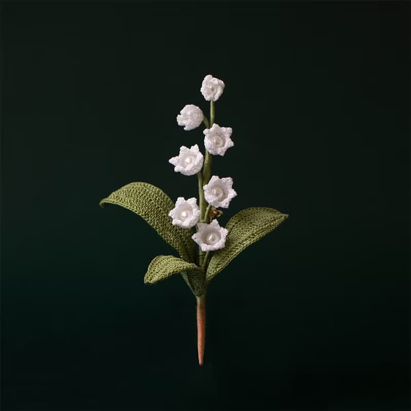 元森手作鈴蘭花微鉤手工胸針小清新百搭文藝別針配飾蕾絲線森系