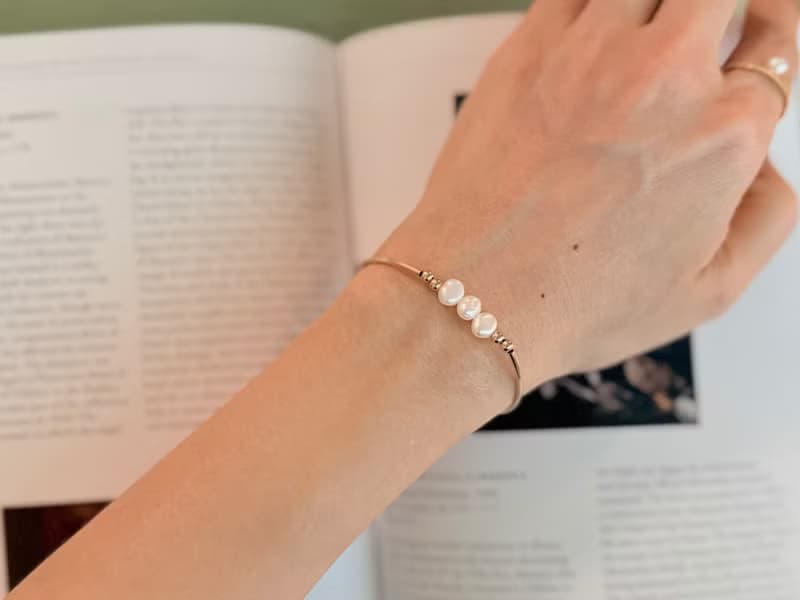 巴洛克淡珍珠14KGF造型手鍊 獨立原創設計  聖誕禮物 派對必備