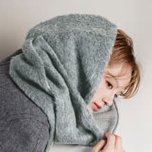 Mist 系列 - 灰調 * 灰色 毛料 圍巾 連帽圍巾