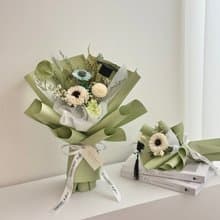 向日葵乾燥花束(中款) - 畢業花束 教師節花束 附提袋