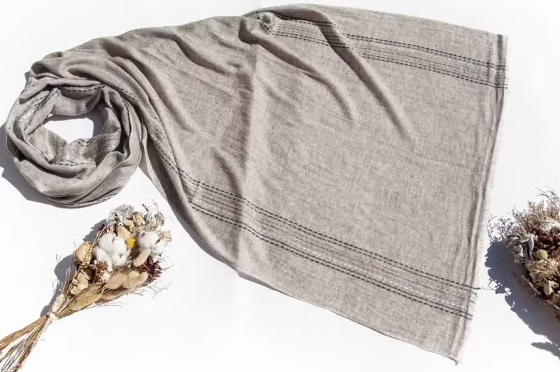 喀什米爾Cashmere 針織圍巾 純羊毛圍巾 手織圍巾 編織圍巾-法國