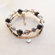 黑色守護| 銀曜石|黑曜石|組合手鍊| 防小人|驅走負能量|避邪擋災