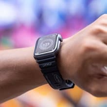 Apple Watch 42/44/45/46/49mm Shokku 街頭款矽膠錶帶-黑色