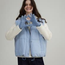 colorful正反兩穿 復古格紋內裡 箱型棉服背心