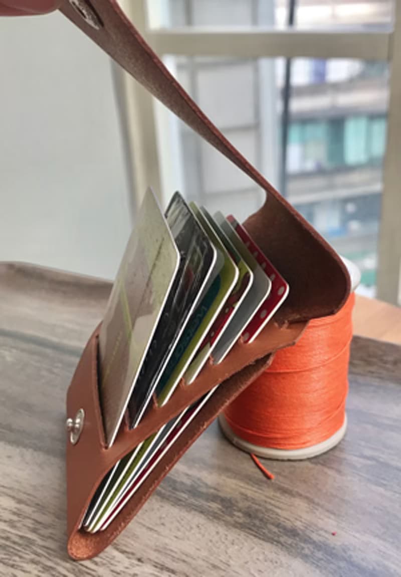 真皮手作一體成型放卡卡夾包/情人節首選/父親節禮物