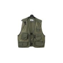 Back to Green-經典釣魚背心 軍綠網格 多口袋 v-08/vintage vest
