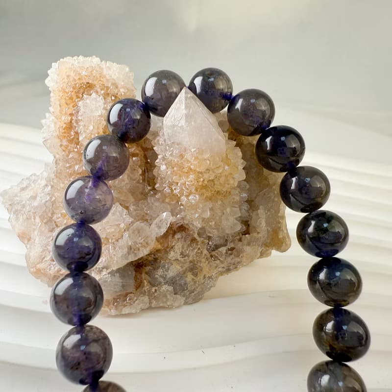 心靈/智慧/事業 9mm 高品血滴菫青石 手鍊