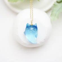 小惡魔幽靈 天然海藍寶項鍊