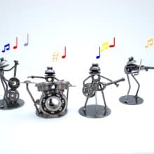 Frog play Drum Scrap Metal Sculpture, Gift For Anniversary, Welding Sculpture