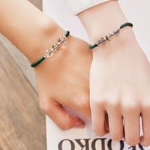 極旺財5A黑髮晶綠幽靈手鍊單入(含開光)吸引貴人(情侶款)