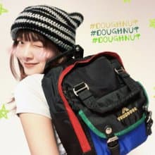 【DOUGHNUT】10.5吋 防潑水 後背包 馬卡龍 水壺格 撞色-黑色 YU