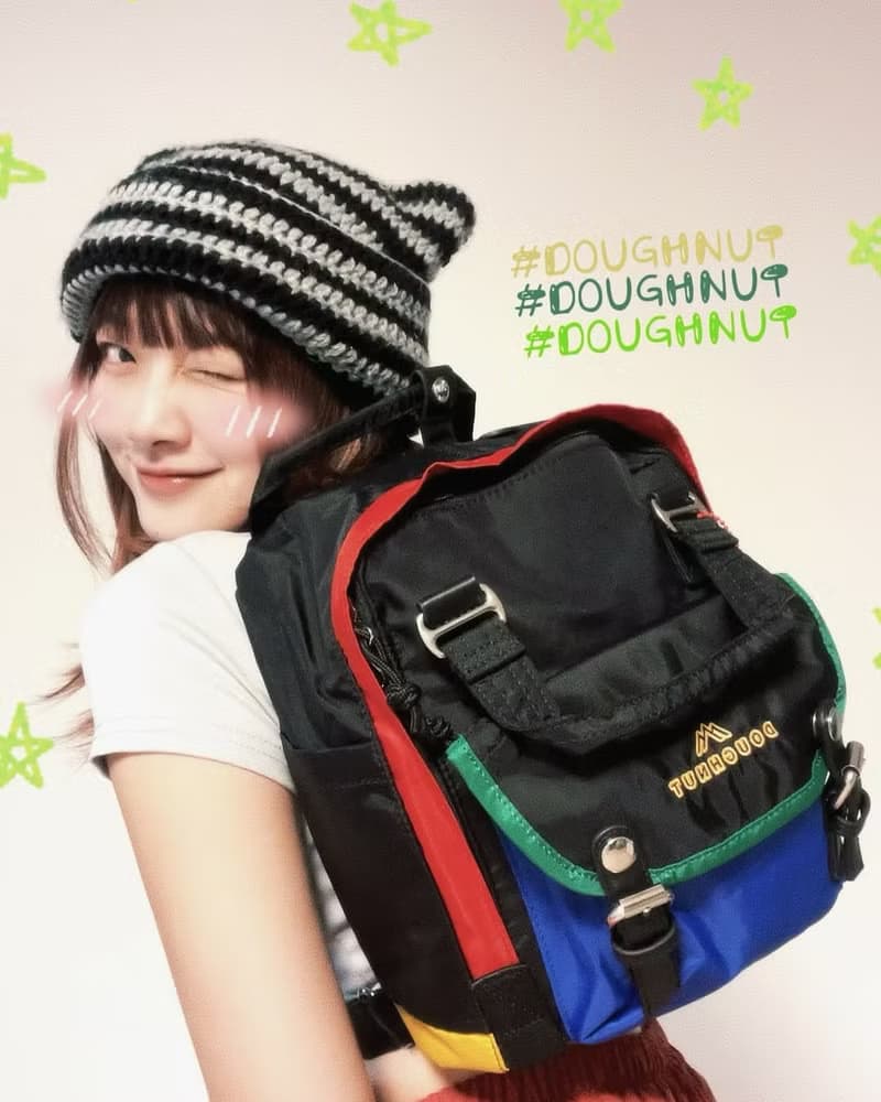 【DOUGHNUT】10.5吋 防潑水 後背包 馬卡龍 水壺格 撞色-黑色 YU