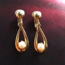 Vintage Jewelry 西洋古董飾品 優雅仿珠 夾式耳環
