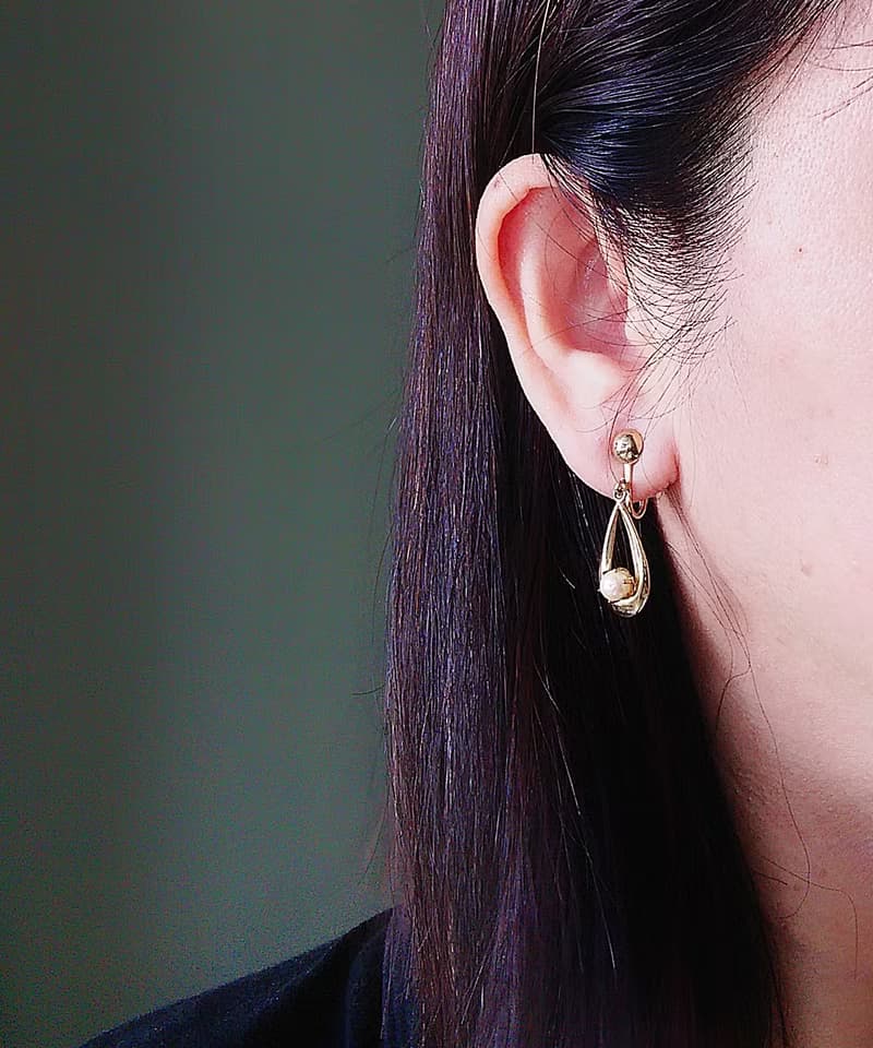 Vintage Jewelry 西洋古董飾品 優雅仿珠 夾式耳環