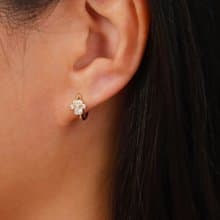 s925銀精緻閃鑽可愛貓爪耳圈耳環 抗過敏 易扣耳環 女生耳環