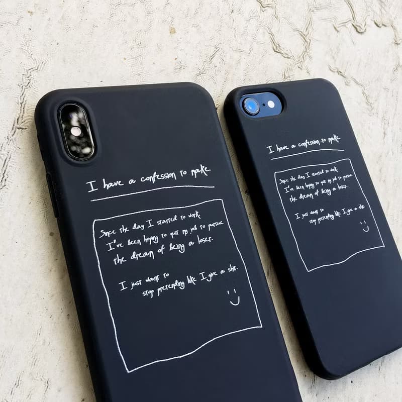 社畜的真實告白 - iPhone 手機殼 / 黑色全包霧面軟殼