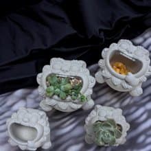 笑口常開獅/景觀擺件/擴香/聚寶盆/盆栽造景/附5ml招財精油