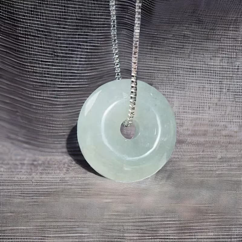 【願‧平安】冰種翡翠平安扣項鍊 | 天然緬甸玉A貨翡翠 |送禮