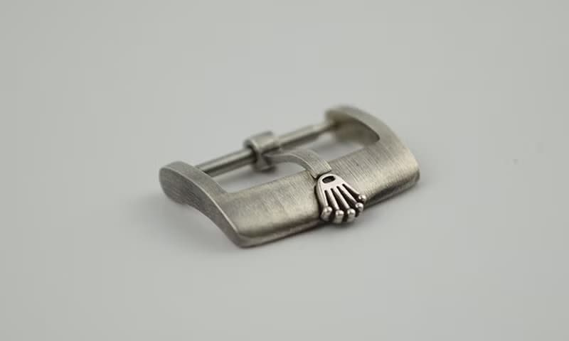 925純銀拉絲做舊表扣適用於勞力士表帶水鬼針扣手錶配件