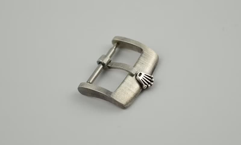 925純銀拉絲做舊表扣適用於勞力士表帶水鬼針扣手錶配件