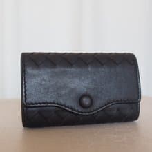 Bottega Veneta ボッテガヴェネタ イントレチャート キーケース ブラック レザー ヴィンテージ
