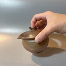 柴燒玫瑰金手握蓋杯  / 小平凡手作