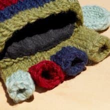 情人節禮物 創意禮物 限量一件手織純羊毛針織手套 / 可拆卸手套 / 內刷毛手套 / 保暖手套(made in nepal) - 森林草地 海洋民族圖騰