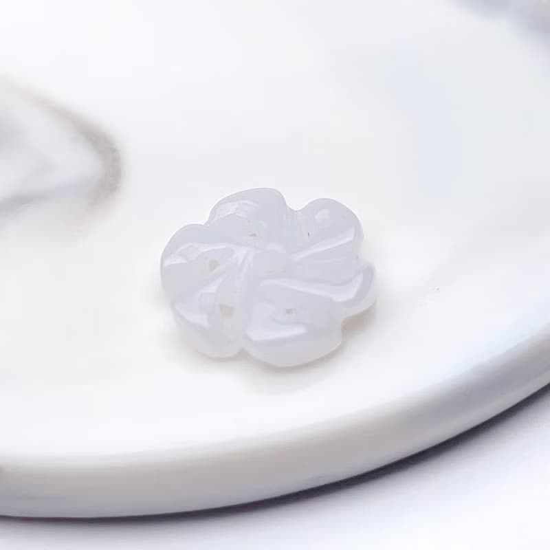 冰白翡翠花吊飾 | 天然緬甸翡翠A貨 | 送禮