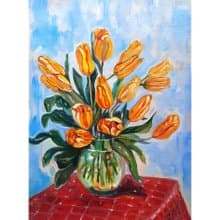Bouquet in a Vase  Painting  Original Art  Oil Painting   Oil On Canvas