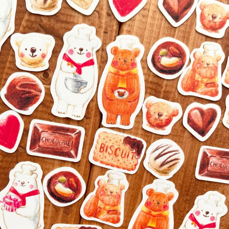 ショコラティエなくまさんフレークシール　ポストカード付