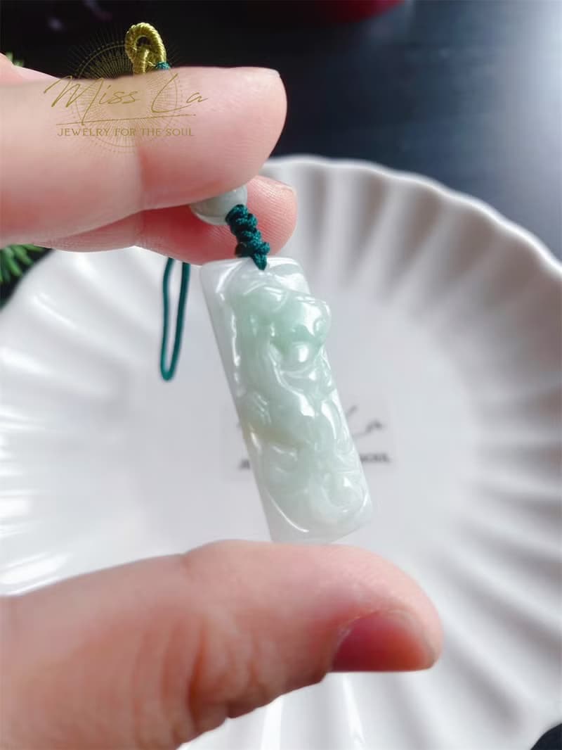 天然緬甸玉翡翠 貔貅 綠檀木 無事牌 設計 手機掛 包掛 禮