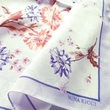 Nina Ricci Vintage Silk Scarf Floral 22.5 x 22.5 Inches.