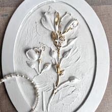 White flowers painting Sculpture painting 3d wall art