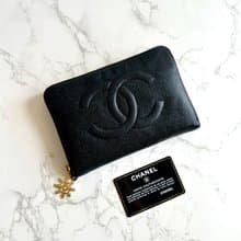 絕版中古包 Chanel 黑色魚子醬長夾 錢包 皮夾 手機包 二手古董包