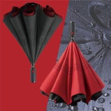 美而耐【反向傘-紅黑雙入組】快速收傘 反向聚水 抗風防潑 大傘面