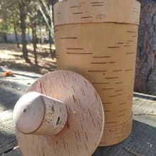 Birch bark box, birch bark canister, tea box