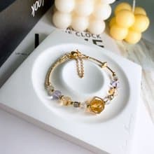 餘暉 黃水晶 白水晶 紫水晶 拉長石灰月光 磁吸式招財水晶手鍊