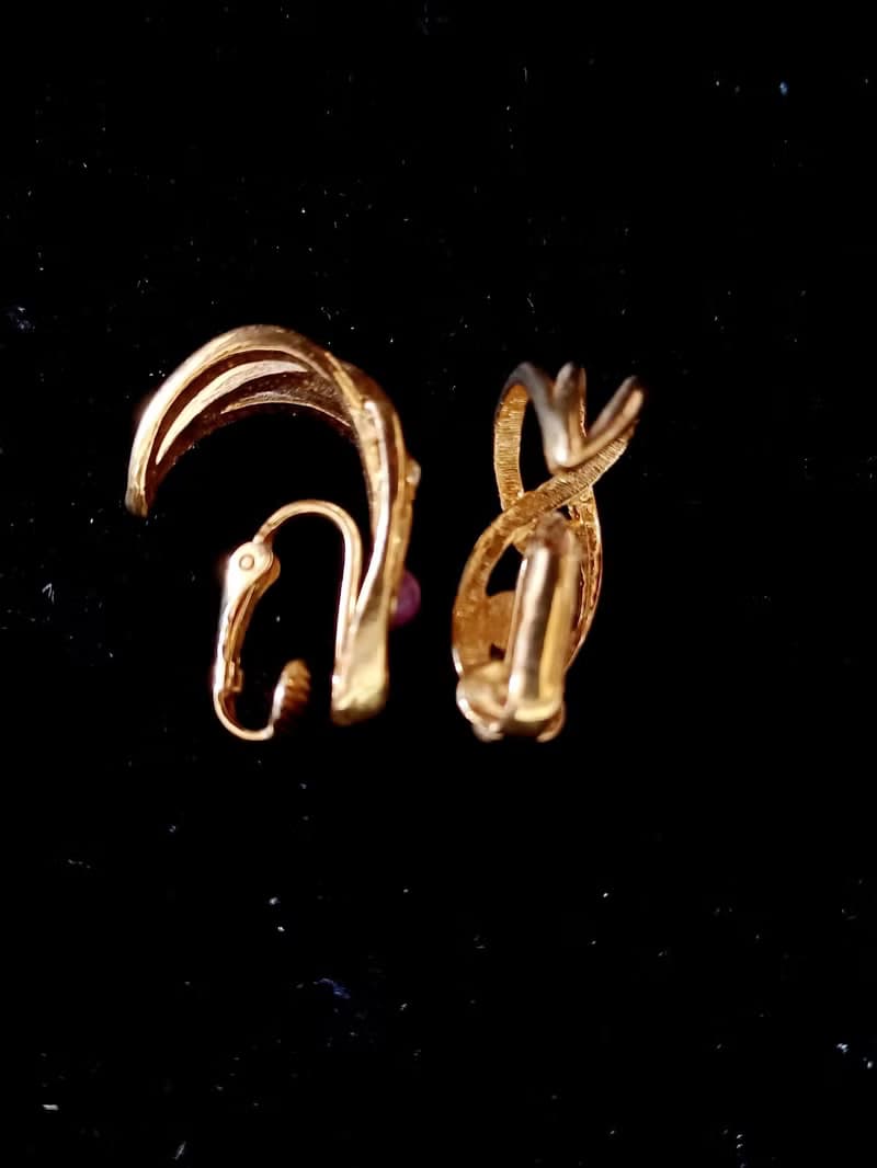vintage jewelry 秀氣阿拉伯風格環型 夾式耳環
