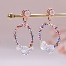 夏日泡泡透光感圈圈耳環 無痛耳夾 耳針