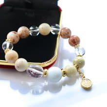 世界三大療癒石　冰拉里瑪與蒂芙尼石天然石手鍊　愛與和平之石