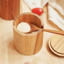 天然柚木調味罐-條紋款│食用安心不上漆原木製