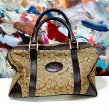 中古CELINE圖案尼龍布手袋手提包 嚴重瑕疵 貴婦風意大利二手古著