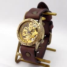 手作り時計 HandCraftWatch 手巻きBrass Mens 32mm アラビア数字 (BHW057GD/BR)