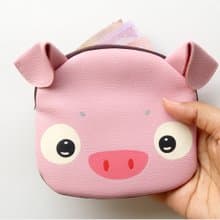 【雙11折扣】Pig coin purse ,small synthetic leather wallet bag with zip.various card