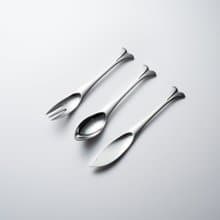 日本山崎金屬 - 釣魚系列 - 不鏽鋼點心叉匙刀組(3件式)