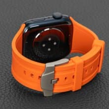 蘋果手錶 44mm/45mm/46mm/49mm通用錶帶 橡膠錶帶+可調節金屬扣