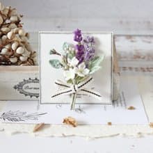 薰衣草花束胸針 L 鉤針編織 日本天然麻線 簡約清新 定形防污加工